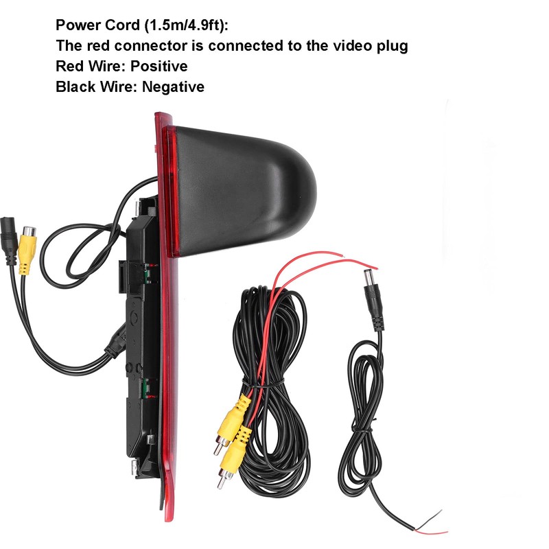 Rear View Camera, ABS red 3rd brake light rear view