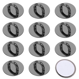 12 Pcs Phone Charm Hook, Metal Round Phone Charm Holder Adhesive Black Finger Grip for DIY Hanging Supplies