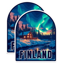 Finland Magnet 4 inch 2 Pack Vinyl for Souvenir Gift Refrigerator Fridge Dishwasher ID 44999