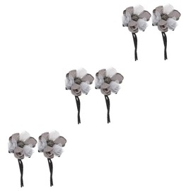 Ipetboom 6pcs Flower Hair Tie Rhinestone Embellishment Elegant Hair Accessories for Women and Girls for Parties Ceremonies and Everyday Use