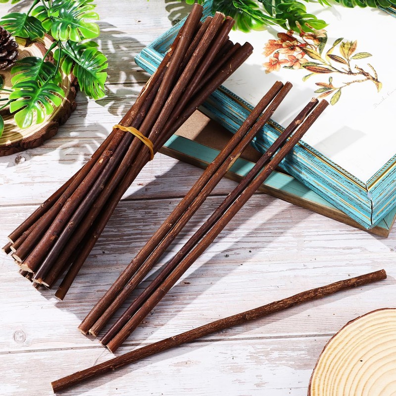 50Pcs Natural Wood Sticks for Crafting Decorative Dried Branches Versatile