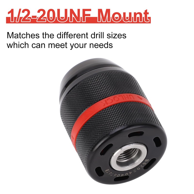 Fafeicy Portabrocas manual sin llave 1/2-20UNF Montaje 2~13 mm Portabrocas