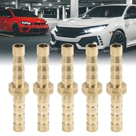X AUTOHAUX 5 Pieces Brass Barb Hose Straight Connection for Air, Water, Gas, Oil 5 mm