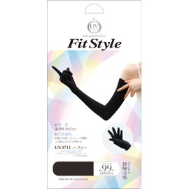 Otafuku Glove Summer Arm Cover [Cool Touch Sensation, Stretch Material, Long Type, Women] UV-3711 Black, One Size Fits Most