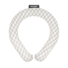 SUO RING Plus 18° Ice (Gray (Gladiate Check), M (55.4°F (18°C)), Made ln Japan, Patented Cooling Ring, Neck Cooler, Protects Against Heat, Instantly Keeps Cool, Cooling Goods, Smart Ice, Ring Cool, Cold Pack, For Outdoor Work, Events, Camping, Sports, Outdoors, Neck Cooling