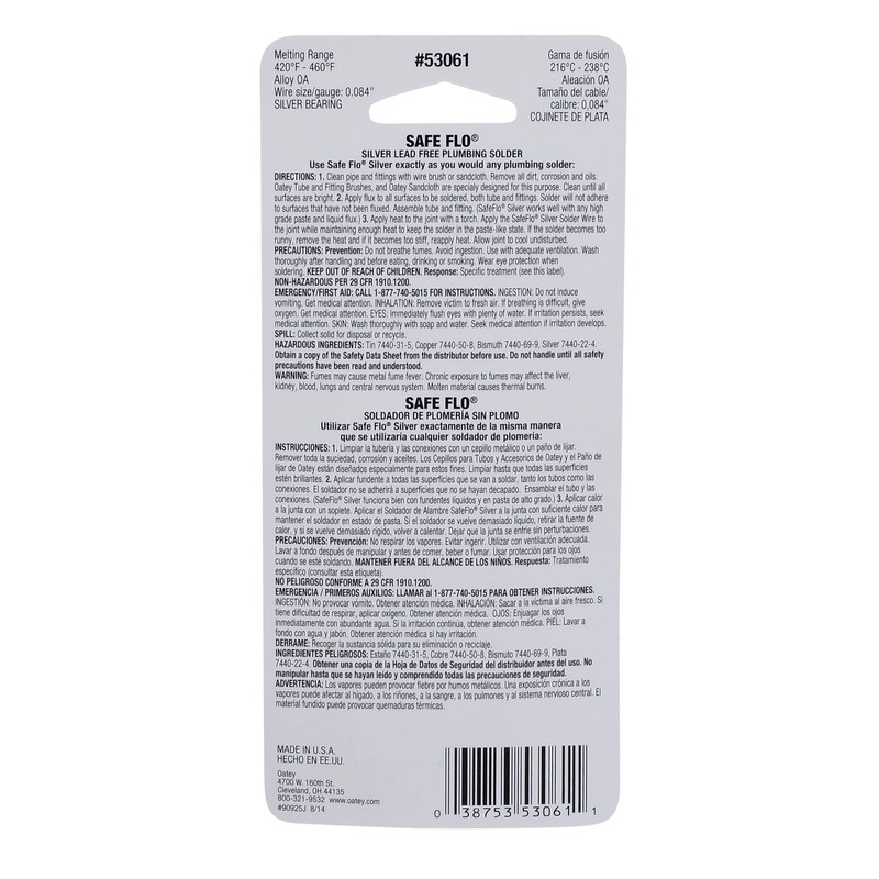 Safe-Flo Silver Wire Solder - Carded