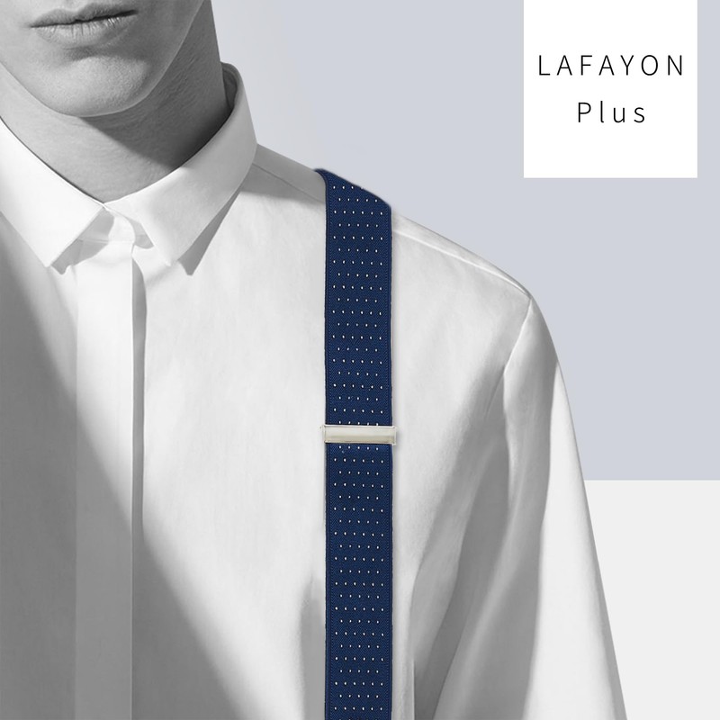 Lafayon Braces for Men 6 Buckles Y Back Striped Heavy