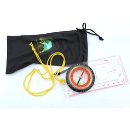 Deluxe Compass with microfibre bag: Walking/Orienteering/Hiking/Scouts/Guides/D of E