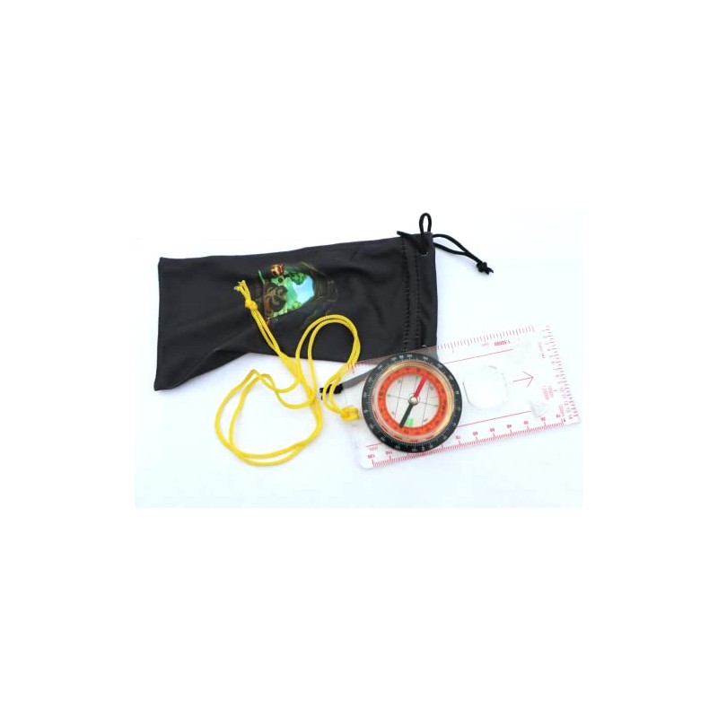 Deluxe Compass with microfibre bag: Walking/Orienteering/Hiking/Scouts/Guides/D of E