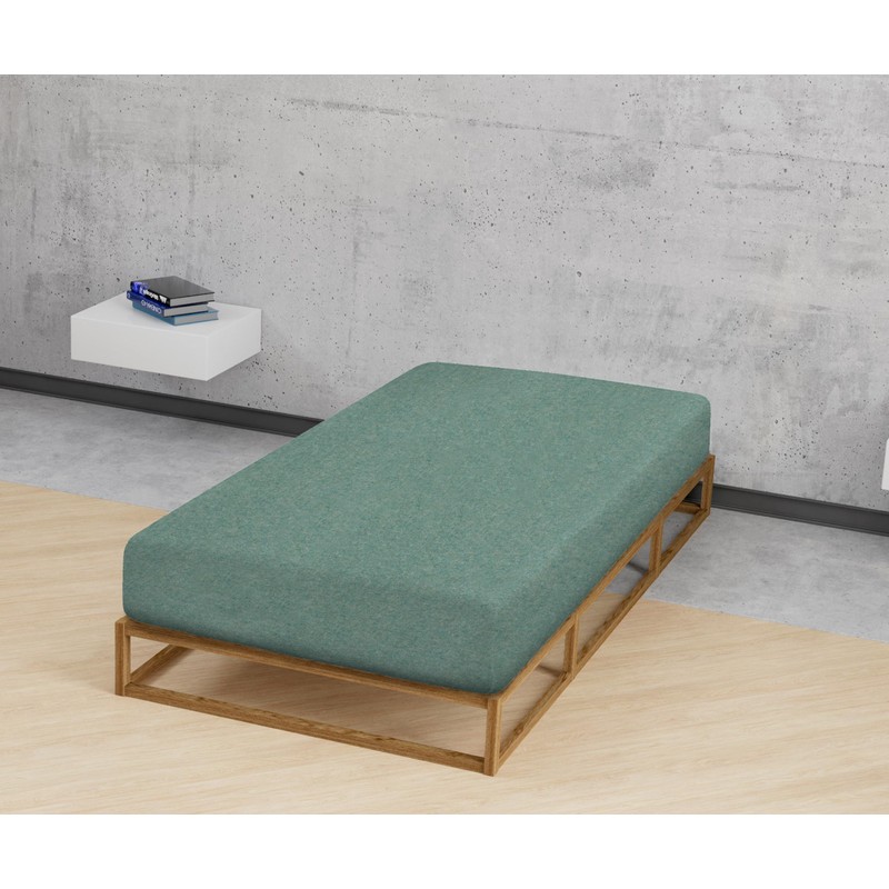 biberna 0841380 Melange Flannel Fitted Sheet