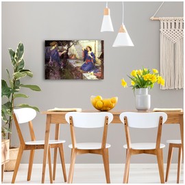 A&T ARTWORK The Annunciation by John William Waterhouse Painting Reproductions,Giclee Canvas Prints Wall Art for Home Decor,24x16 inches