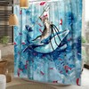 Funny Shower Curtain Cat Riding Whale Shower Curtains Cute Animal