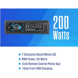 JENSEN MPR210 7 Character LCD Single DIN Car Stereo Radio | Push to Talk Assistant | Bluetooth Hands Free Calling & Music Streaming | AM/FM Radio | USB Playback & Charging | Not a CD