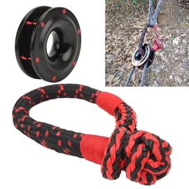 Soft Shackle Recovery Ring Kit - 22000lbs Winch Rope and Snatch Ring, Rope Retention Pulley Combo for Off Road ATV UTV Truck