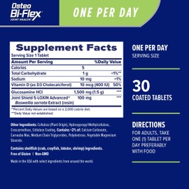 Osteo Bi-Flex One Per Day, Glucosamine Joint Health Supplement with Vitamin D, 30 Coated Tablets