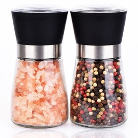 ErrandsHelper Salt and Pepper Grinder Shakers Set Spice Mill Refillable Grinders (2.5 inches x 5.1 inches)