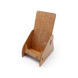 stableco 1x Ecological Brochure Stand DIN Long 10.5 x 21 cm Vertical with 1 Compartment Sturdy Flyer Stand in Natural Design No Plastic! Just Paper! Brochure Holder, Postcard Stand Quick to Assemble
