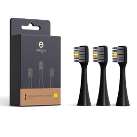 Allegro M1 Electric Toothbrush Replacement Heads (Gunmetal Grey-Soft),3 Pack