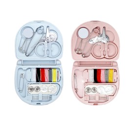 LIANHATA 2-Piece Sewing Set, 6 Colors Sewing Thread, Storage Case, Double Layer Design, Mini Sewing Tool, Hand Sewing Needle, DIY Sewing Tool, Convenient to Operate, Beginners, Travel Enthusiasts, Office Workers, Home Use, Unisex