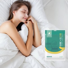 YOUNGTIME Disposable Bed Sheets for Travel,4 PCS Disposable Portable Bedding Set with Bed Sheet Quilt Cover and Pillowcase for Hotel & Trips