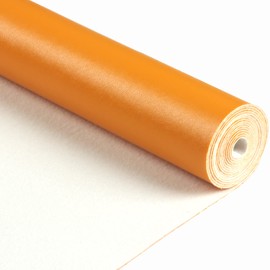 Solid Color Orange Faux Leather Roll 10"X53"(25cmX135cm),Smooth Faux Leather Material for Making Crafting,Making Handicrafts,Leather Earrings, Bows, DIY Sewing (Orange)