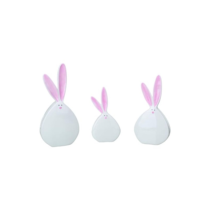 Transpac 12" Easter Pom-Pom Tail Bunny Set of 3 -