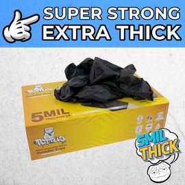 RVTUS Nitrile Gloves 5 Mil Disposable Gloves - Powder Free - Latex Free (100, Small)