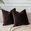 JUSPURBET Solid Coffee Velvet Throw Pillow Covers 40x40 CM Set