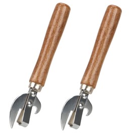 TEAMWILL 2pcs Stainless Steel Traditional Old Fashion Stab Can & Tin Opener and Corkscrew