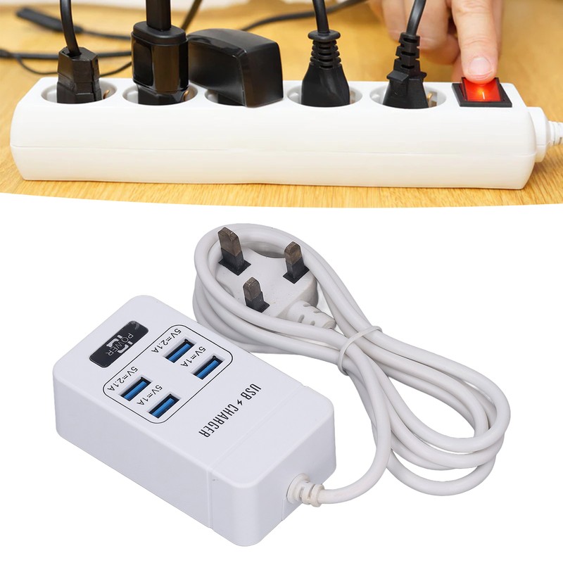 USB Socket Outlet Smart Fast Charging Multifunctional Portable White Small