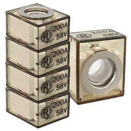 MRBF Terminal Fuses- 200Amp 58V DC Max/IP66 Waterproof Fuse for Boats, Marine, RVs, Solar Systems - Overload & Short Circuit Protection - Fits Inverters, Charging Piles, Trolling Motor (5-Pack)