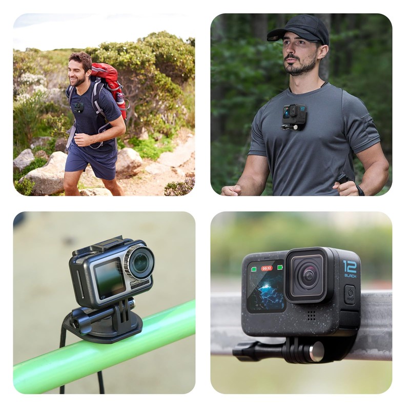 YicDofu Magnetic Neck Mount for Action Cameras, Hands-Free POV Necklace