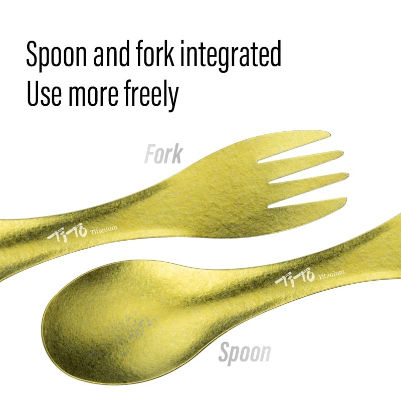 TiTo Titanium Spork 2-in-1 Ultralight Spoon Fork Harness for Outdoor