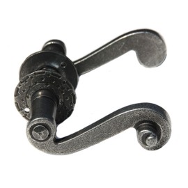 UHRIG Retro Door Handles, Wrought Iron Handle Set in Antique Black, Door Handle Pair with Handle Rosettes for e.g. Room Doors and Much More