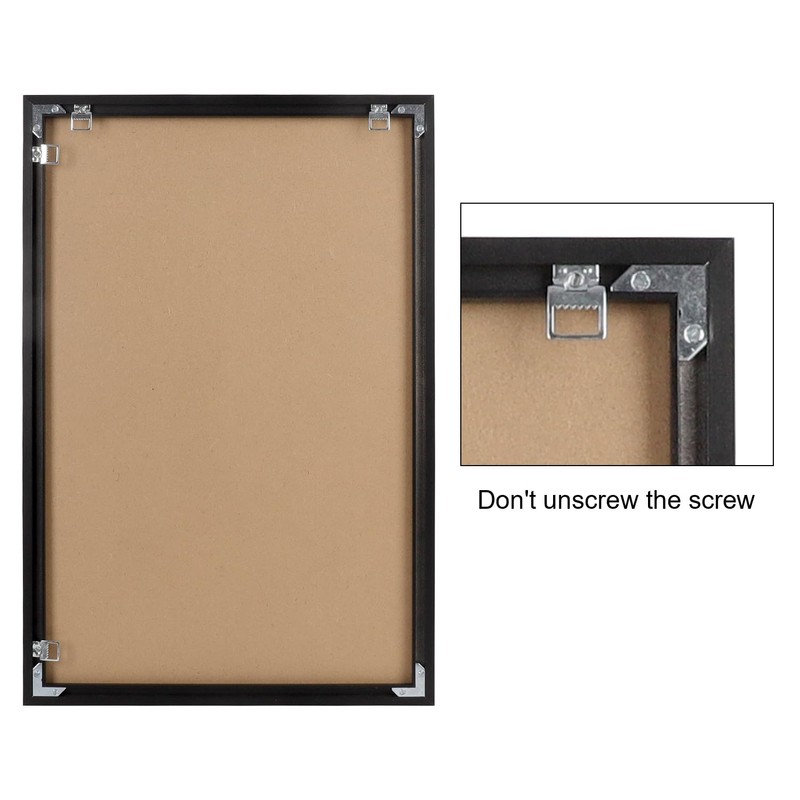 Podronale 24x48 Poster frame, Plexiglass, Black Snap Frames, Coating Aluminum