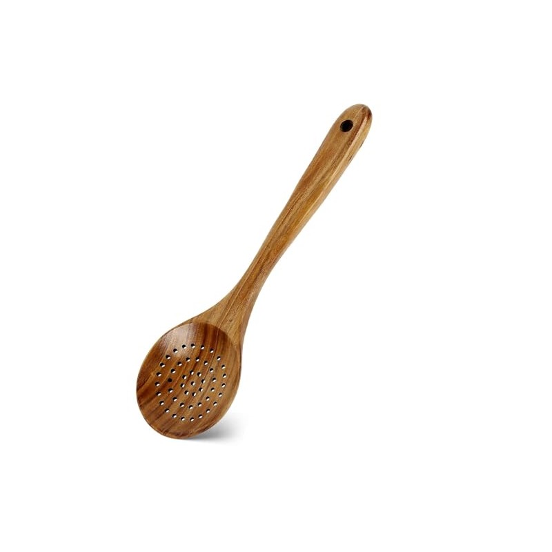 18 Inch Long Wooden Slotted Spoon for Cooking, Acacia Wood