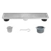 Neodrain 18-Inch Brushed Linear Shower Drain with Removable Quadrato Pattern