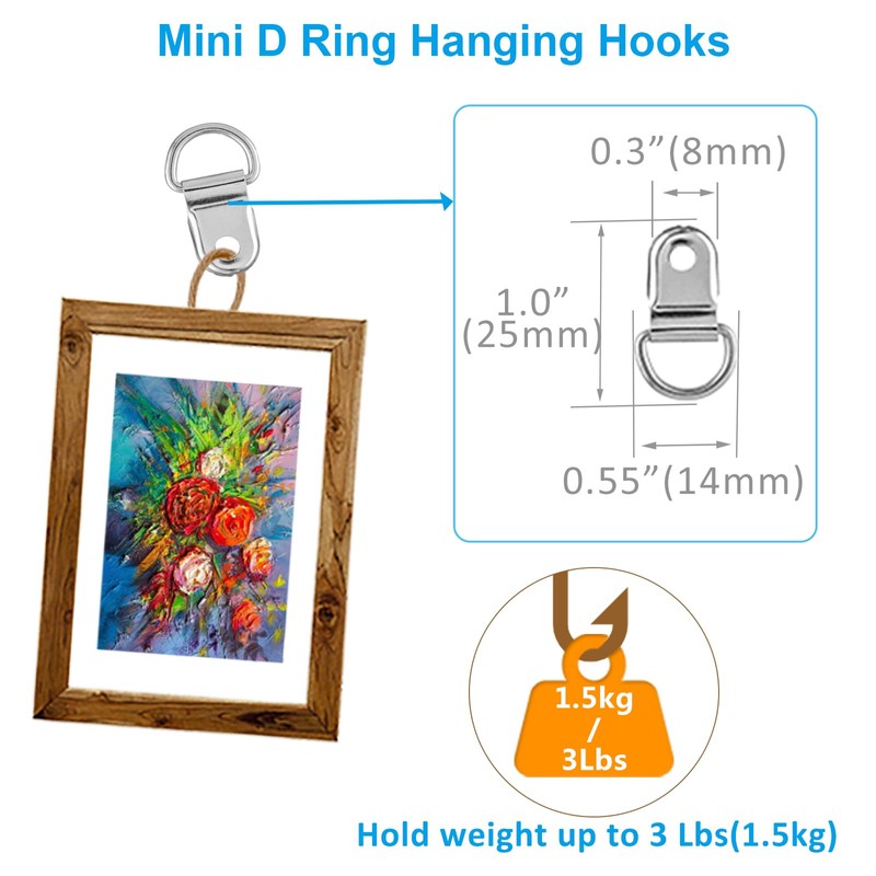 YHYZ D Ring Picture Hangers Sets(50 Sets ), D Ring