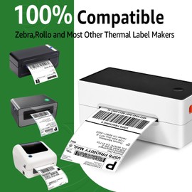 KCMYTONER 2 Rolls 4x6 Direct Thermal Labels, 250 Labels/Roll, Perforated Thermal Shipping Labels, Compatible for Zebra Rollo Eltron and Most Thermal Label Printers