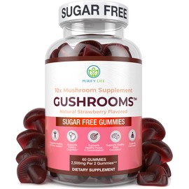 Sugar-Free Mushroom Complex Gummies - Potent 10x Mushroom Supplement with Lions Mane, Chaga, Reishi, Cordyceps Natural Stress Support, Calm Gummies, Nootropic Supplement, No Sugar or Pills