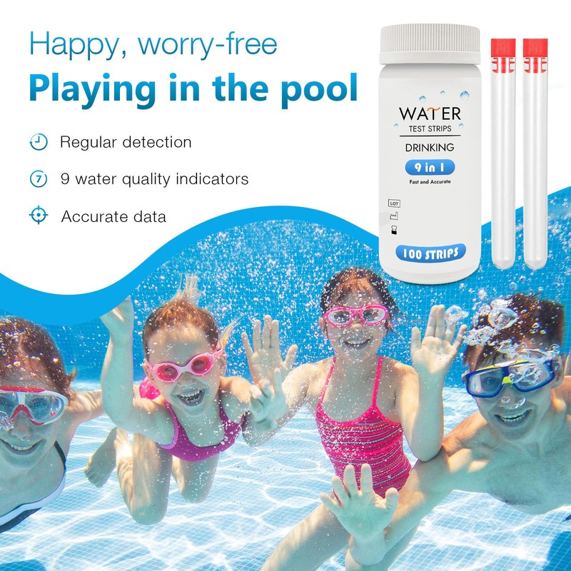 9-Way Pool Test Strips,Strips for Hot tub and Spa, Accurate