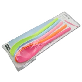 Endo Sansho Soft Tea Spoons For Your Mouth, Western Color, Set of 5, Rose/Orange/Pink/Blue/Green, Total Length: 6.5 inches (16.5 cm)