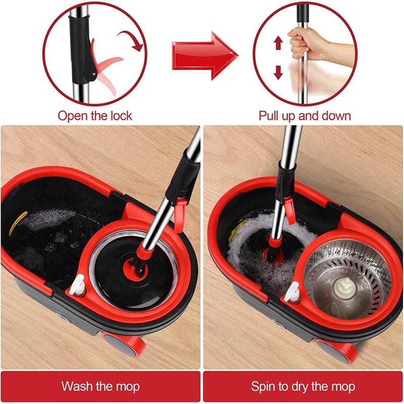 Plus Spin Mop Bucket System, 360° Spin Mop Bucket Set