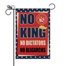 Garden Flag No King Flags for Outside Burlap Vertical Double Sided Democracy Flag Outdoor Decorations Holiday Yard Decor for Daily Life 12.5 x 18 Inch