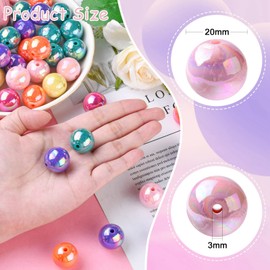 DanLingJewelry 100Pcs 20mm AB Color Opaque Bubble Beads Acrylic Round Beads Plastic Beads for DIY Necklace Bracelet Jewelry Making