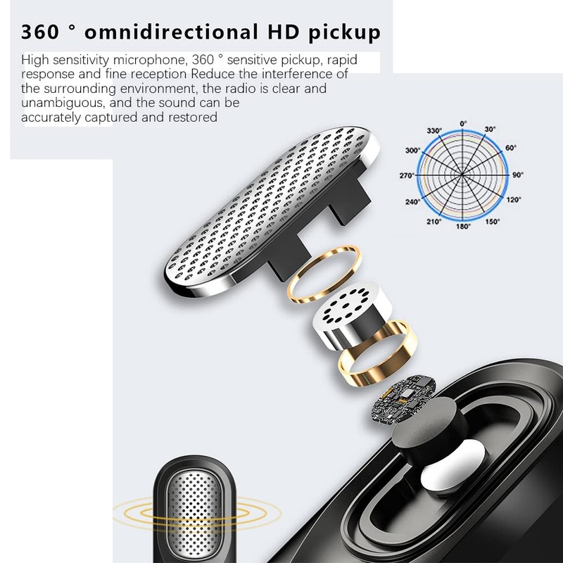 PWAY Wireless Lavalier Microphone, 2,4GHz Plug-and-Play, Unterstützt Originalton, Rauschunterdrückung, KTV,