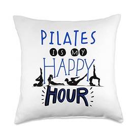 Pilates Is My Happy Time Contrology Good Posture Art on Back Throw Pillow