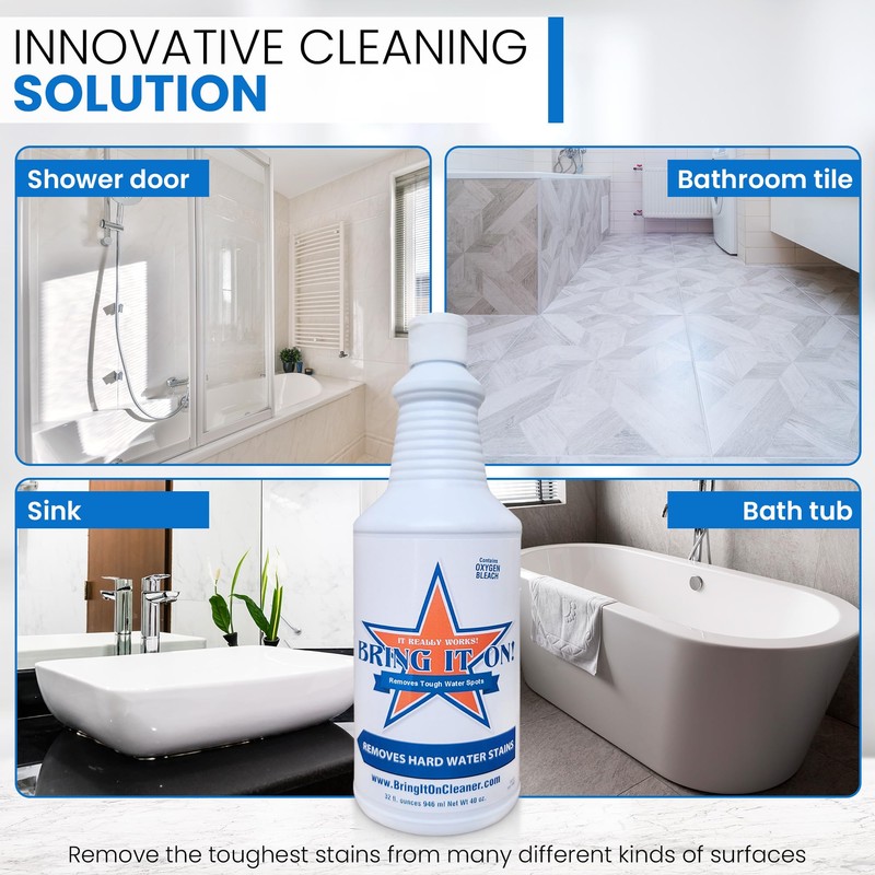 Bring It On Cleaner Hard Water Stain Remover for Glass,