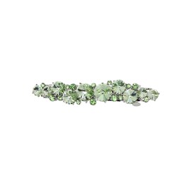 Faship Peridot Green Premium Rhinestone Crystal Floral Small Hair Barrette Clip