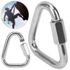 Outdoor Stainless Steel Triangle Shape Screw Lock Carabiner Mounteering Safety